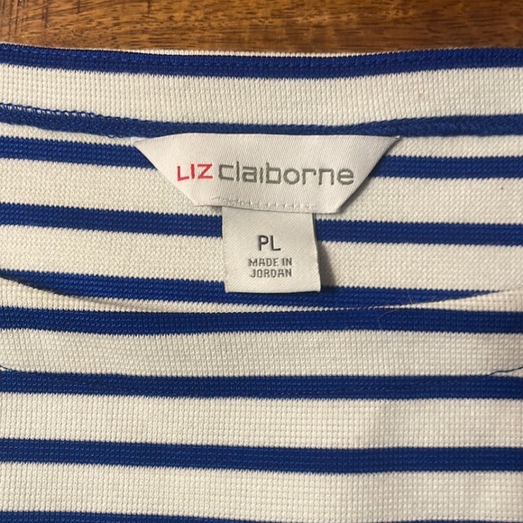 🌞 NWOT Navy and White Petite Large striped belted tank - Picture 5 of 6